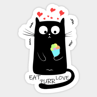 Eat Purr Love Sticker